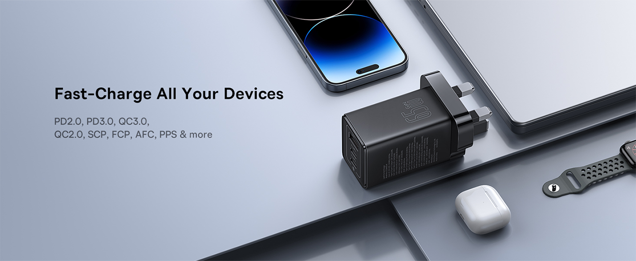 Baseus GaN5 Pro 65W 3 Port Fast Charger